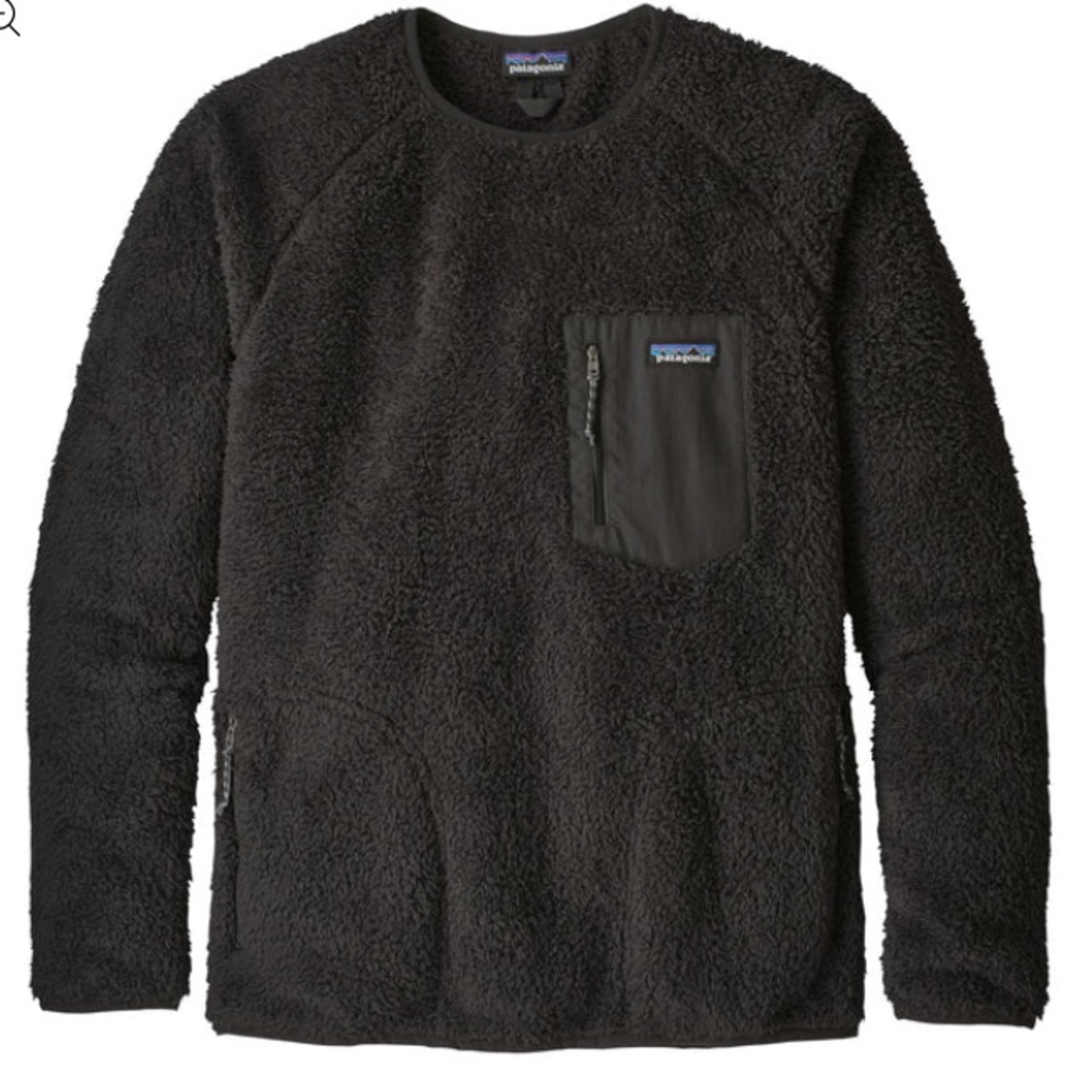 Patagonia Los Gatos Fleece Crew Pullover Size M Black
